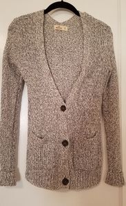 Grey and White Knit Hollister Cardigan